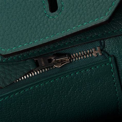 Hermès Birkin 35 handbag in Togo green Malachite color, PHW .